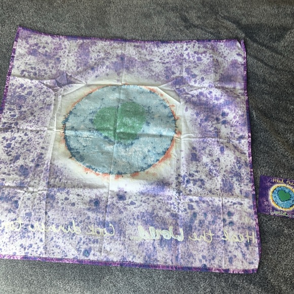 Penzeys Tie Dye Heal The World Cook DInner Tonight Towel / Cloth and Magnet - Picture 8 of 14
